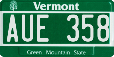 VT license plate AUE358