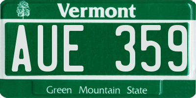 VT license plate AUE359