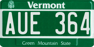VT license plate AUE364
