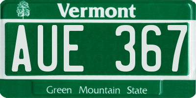 VT license plate AUE367
