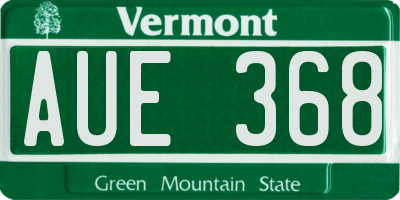 VT license plate AUE368