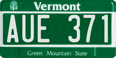 VT license plate AUE371