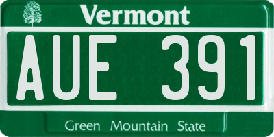 VT license plate AUE391