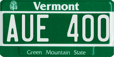 VT license plate AUE400
