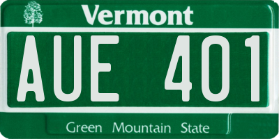 VT license plate AUE401