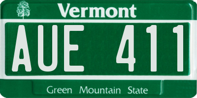 VT license plate AUE411