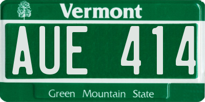 VT license plate AUE414