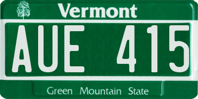 VT license plate AUE415