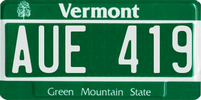 VT license plate AUE419