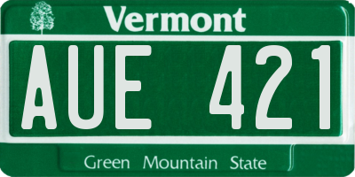 VT license plate AUE421