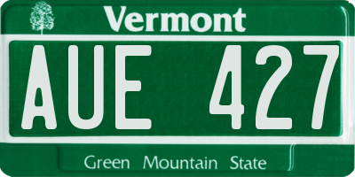 VT license plate AUE427