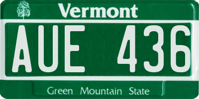 VT license plate AUE436