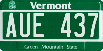 VT license plate AUE437