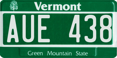 VT license plate AUE438