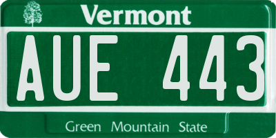 VT license plate AUE443