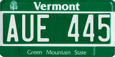 VT license plate AUE445