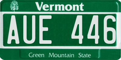 VT license plate AUE446