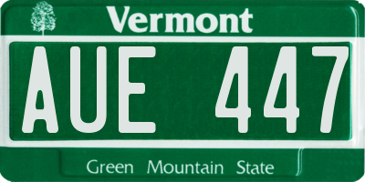 VT license plate AUE447