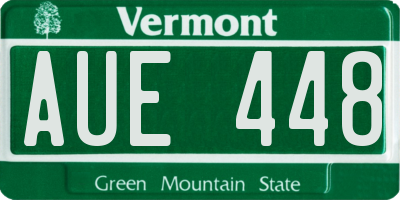 VT license plate AUE448