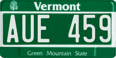VT license plate AUE459