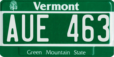 VT license plate AUE463