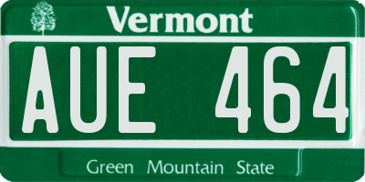 VT license plate AUE464