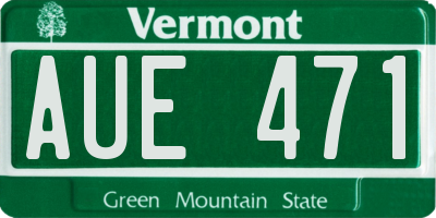 VT license plate AUE471