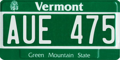 VT license plate AUE475