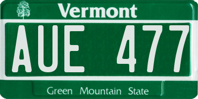VT license plate AUE477