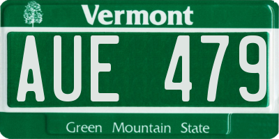 VT license plate AUE479