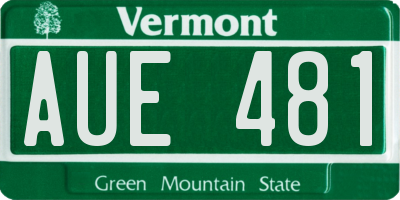VT license plate AUE481