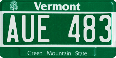 VT license plate AUE483