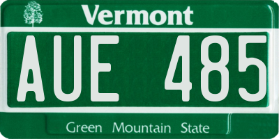 VT license plate AUE485