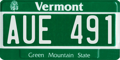 VT license plate AUE491