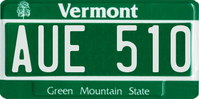 VT license plate AUE510