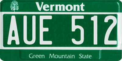 VT license plate AUE512