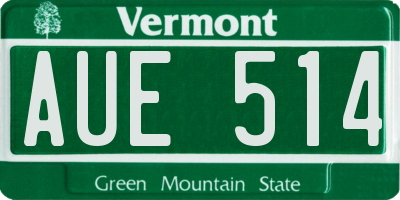 VT license plate AUE514