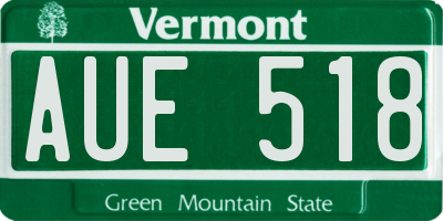 VT license plate AUE518