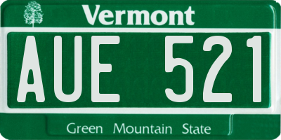 VT license plate AUE521