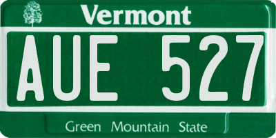VT license plate AUE527