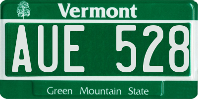 VT license plate AUE528