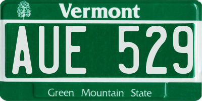 VT license plate AUE529