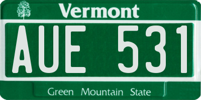 VT license plate AUE531
