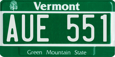 VT license plate AUE551