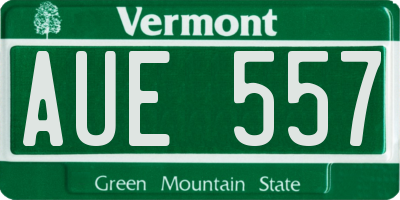 VT license plate AUE557