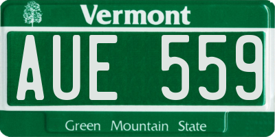 VT license plate AUE559