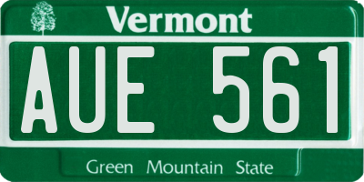 VT license plate AUE561