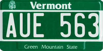 VT license plate AUE563