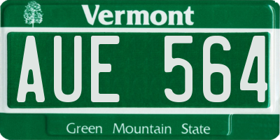 VT license plate AUE564