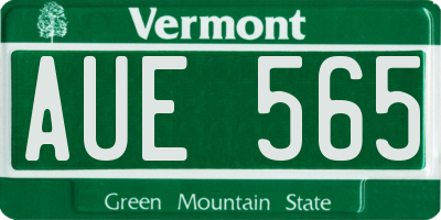 VT license plate AUE565